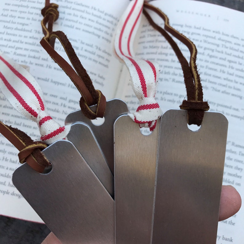 Handstamped Aluminum Bookmark Personalized Bookmark Etsy