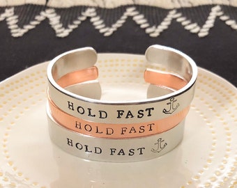 Hold Fast / Anchor Bracelet / Religious Gifts / Thinking of You Gift / Peace in Christ / Hope