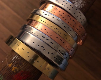 Morse Code Cuff / Mantra Cuff