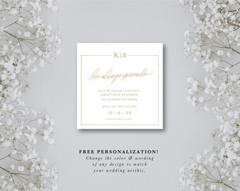 Wedding Postponement Card
