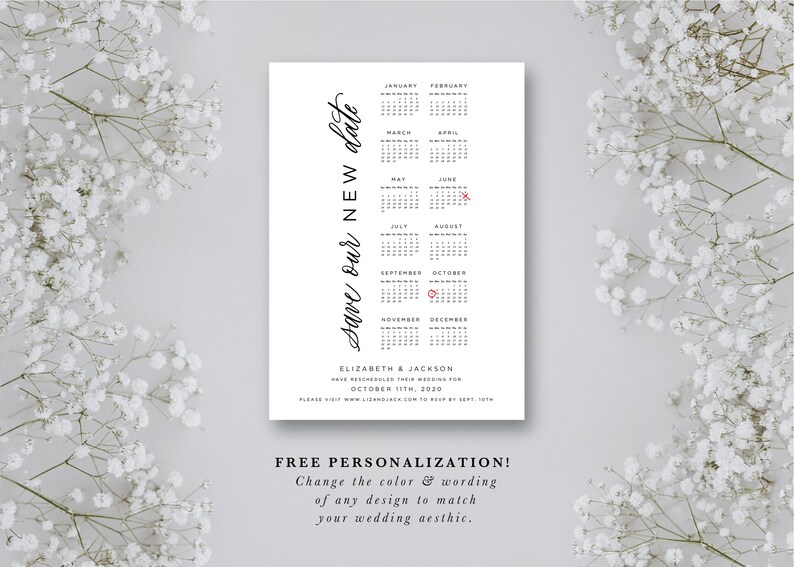 Wedding Postponement Card