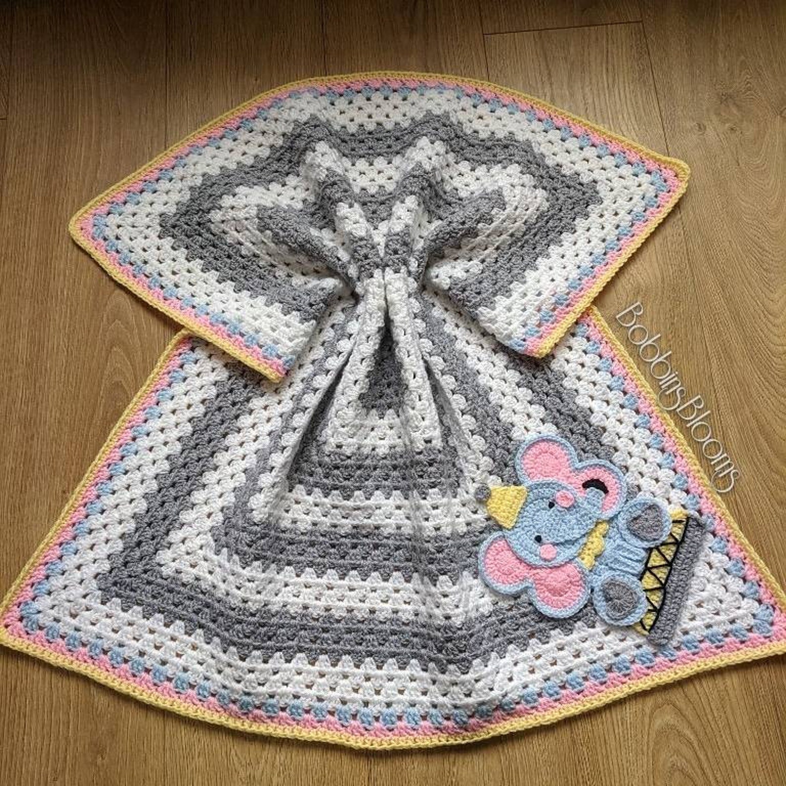 Crochet Elephant Baby Blanket Baby Blanket Handmade Baby Etsy