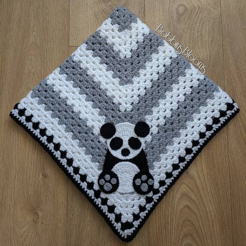 Crochet Panda Baby Blanket Baby Blanket Handmade Baby Etsy