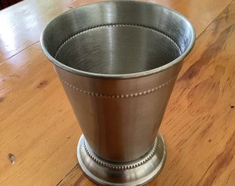 Julep cup matte stainless, 4 1/4 inch tall, silver tone matte, mint julep