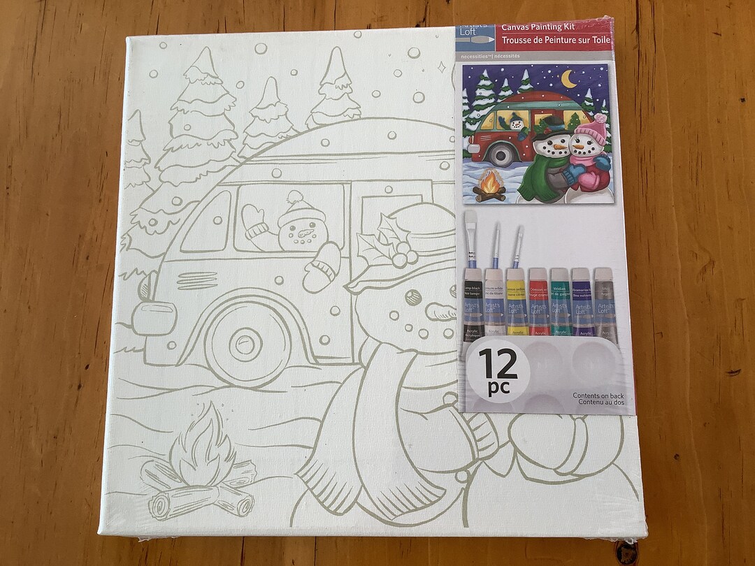 Artists Loft 11x11 Prestretched Canvas, Kit Includes Paint and Brushes