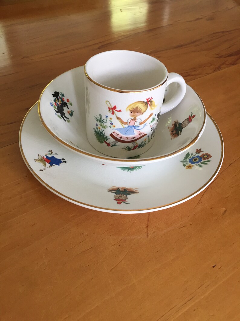 Arklow Ironstone child's nursery rhyme dishes set bowl Etsy