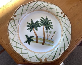 Gibson Everyday Palm Tree design plate, 8 1/4 inch salad, tropical plate