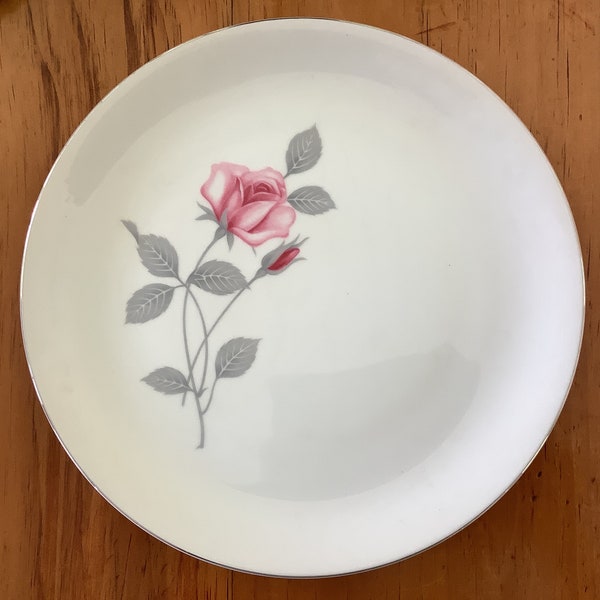 Arlen fine China, Seyei Japan, Enchantment dinner plate 10 1/2 inch, rose pink motif