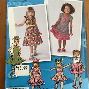 Simplicity 1702, project runway, size BB 4-8, toddler and child dress with bodice and trim variation, uncut
