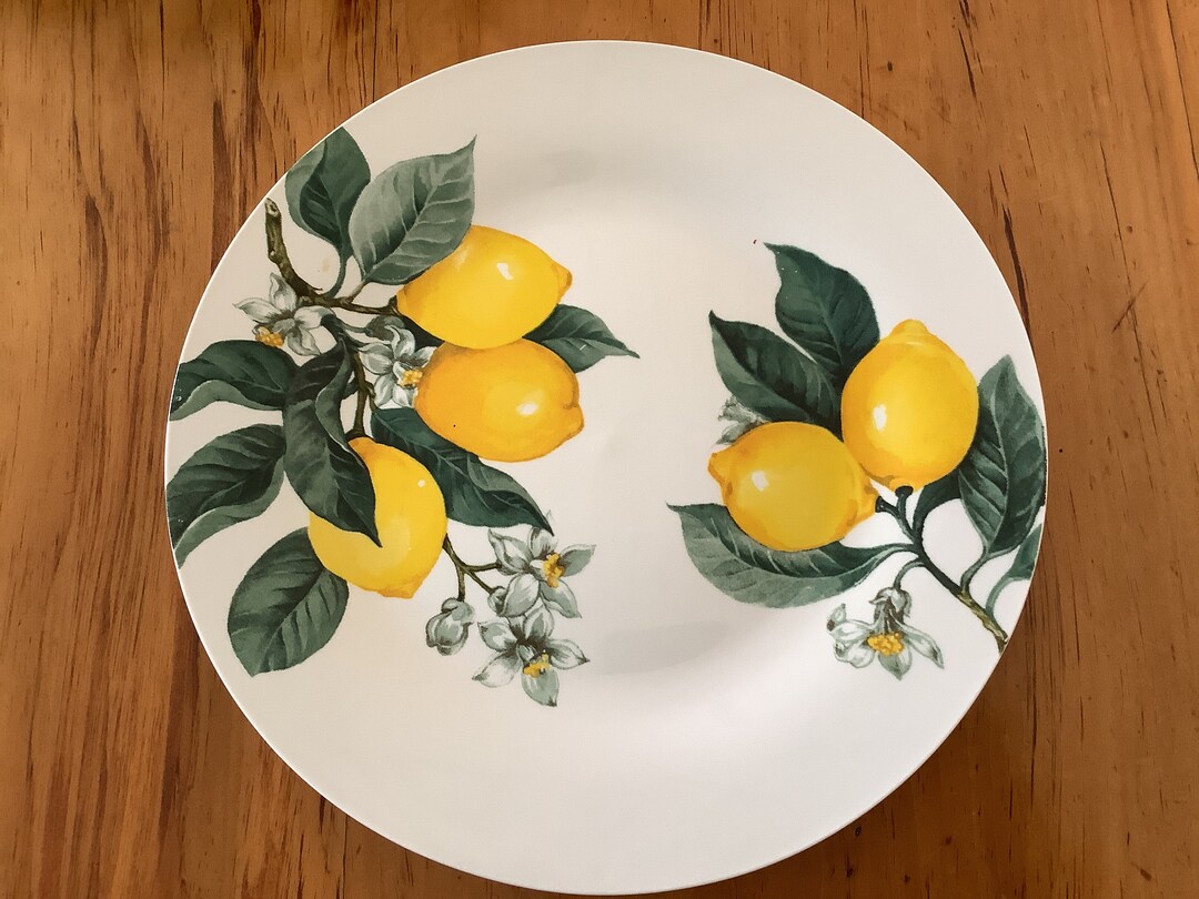 Royal Norfolk, Lemon Dinner Plate, 10 1/2 Inch, Lemons on a Branch Etsy