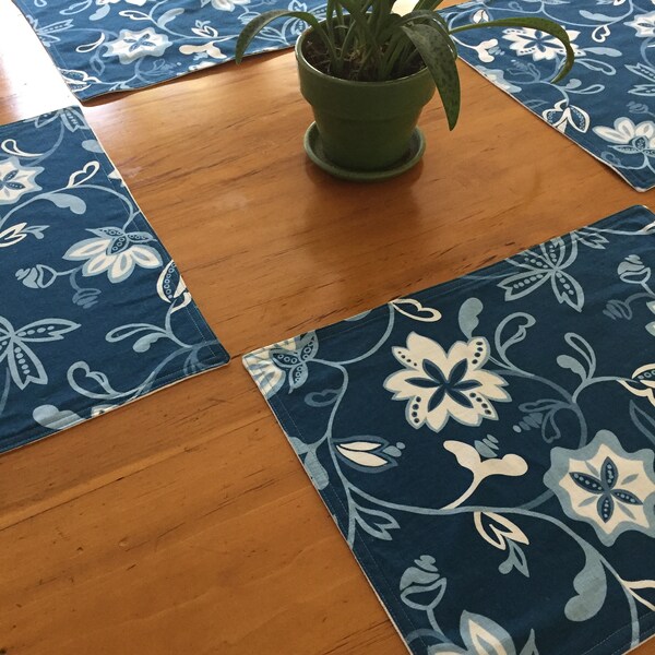 Blue and White Placemats Etsy