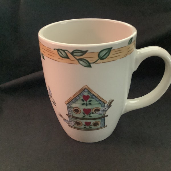 Thomson pottery, China casuals, coffee mug, cup, birdhouse design