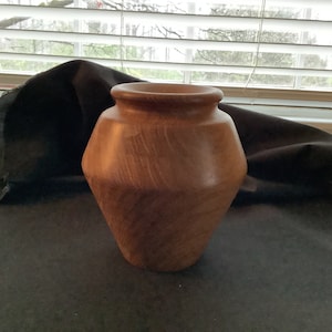 Turned wood vase, Napa wood, Philippines, 6 inch tall, wooden vase, urn, wood craft
