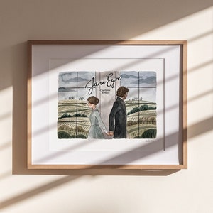 Jane Eyre Print | Watercolor Illustration | Wall Art | 8x10" 5x7" Archival Art Print | Charlotte Bronte Art | Book Lover Gift