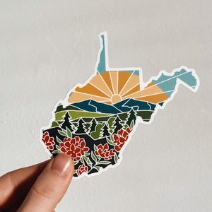 West Virginia Durable Sticker | High Quality Bumper Sticker | United States Vinyl Decal | Weatherproof Sticker | Water Bottle Sticker | 4&quot;