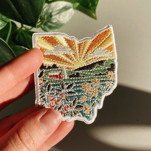 Ohio Aufnäher | 3 ""Patch | Gestickte Applikation zum Aufnähen oder Aufbügeln."