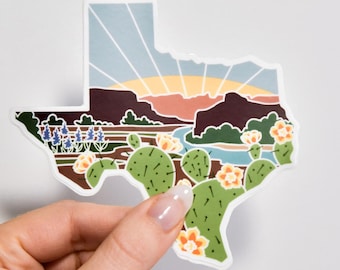 Texas Durable Sticker | High Quality Bumper Sticker | United States Vinyl Decal | Weatherproof Sticker | Water Bottle Sticker | 4&quot;