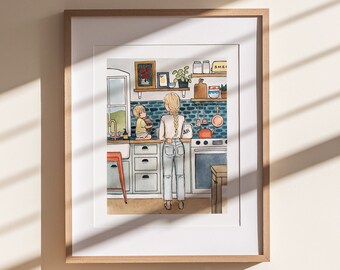 Kitchen Print | Watercolor Illustration | Wall Art | 8x10" 5x7" Archival Art Print