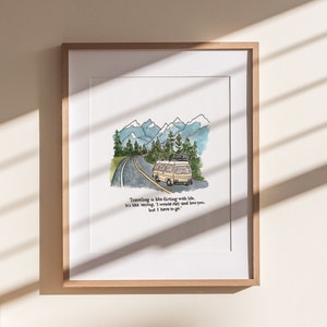 Travel Van Print | Watercolor Illustration Art Print | Travel Gift | Wanderlust | Van Travel Painting