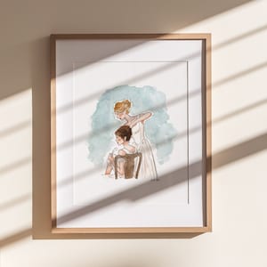 Stolz & Vorurteil Jane und Lizzie Druck | Aquarell Illustration | Wandkunst | 8x10" 5x7" Archival Art Print | Buchliebhaber Geschenk | Jane Austen