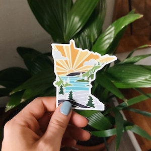 Minnesota Car Magnet | Weatherproof State Magnet | Outdoorsy Magnet | Locker Magnet | Fridge Magnet | Waterproof Magnet | 3&quot;