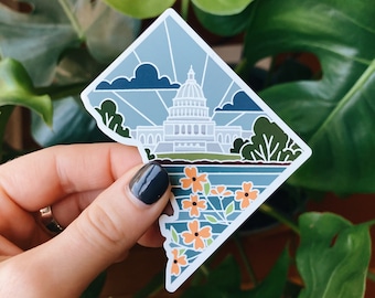 Washington D.C. Car Magnet | Car Magnet | Outdoorsy Magnet | Locker Magnet | Fridge Magnet | Lightweight Magnet