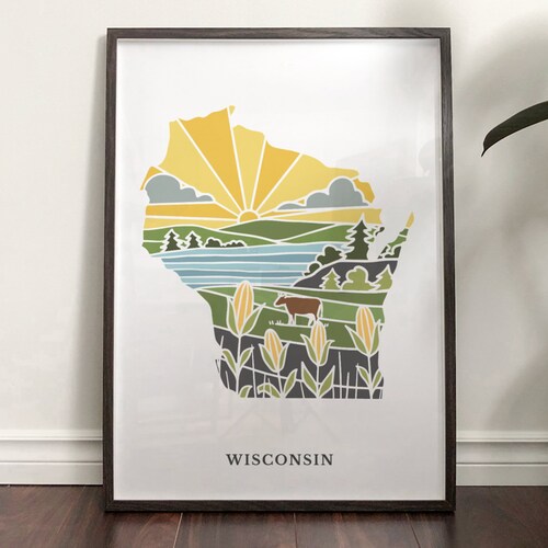 Minnesota Art Print State Wall Art 5x7 8x10 11x14 16x20 Etsy