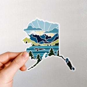 Alaska Durable Sticker | High Quality Bumper Sticker | United States Vinyl Decal | Weatherproof State Sticker | Water Bottle Sticker | 4"