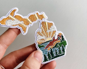 Michigan Iron-On Patch | 3" Patch | Embroidered Sew-on or Iron-on Applique