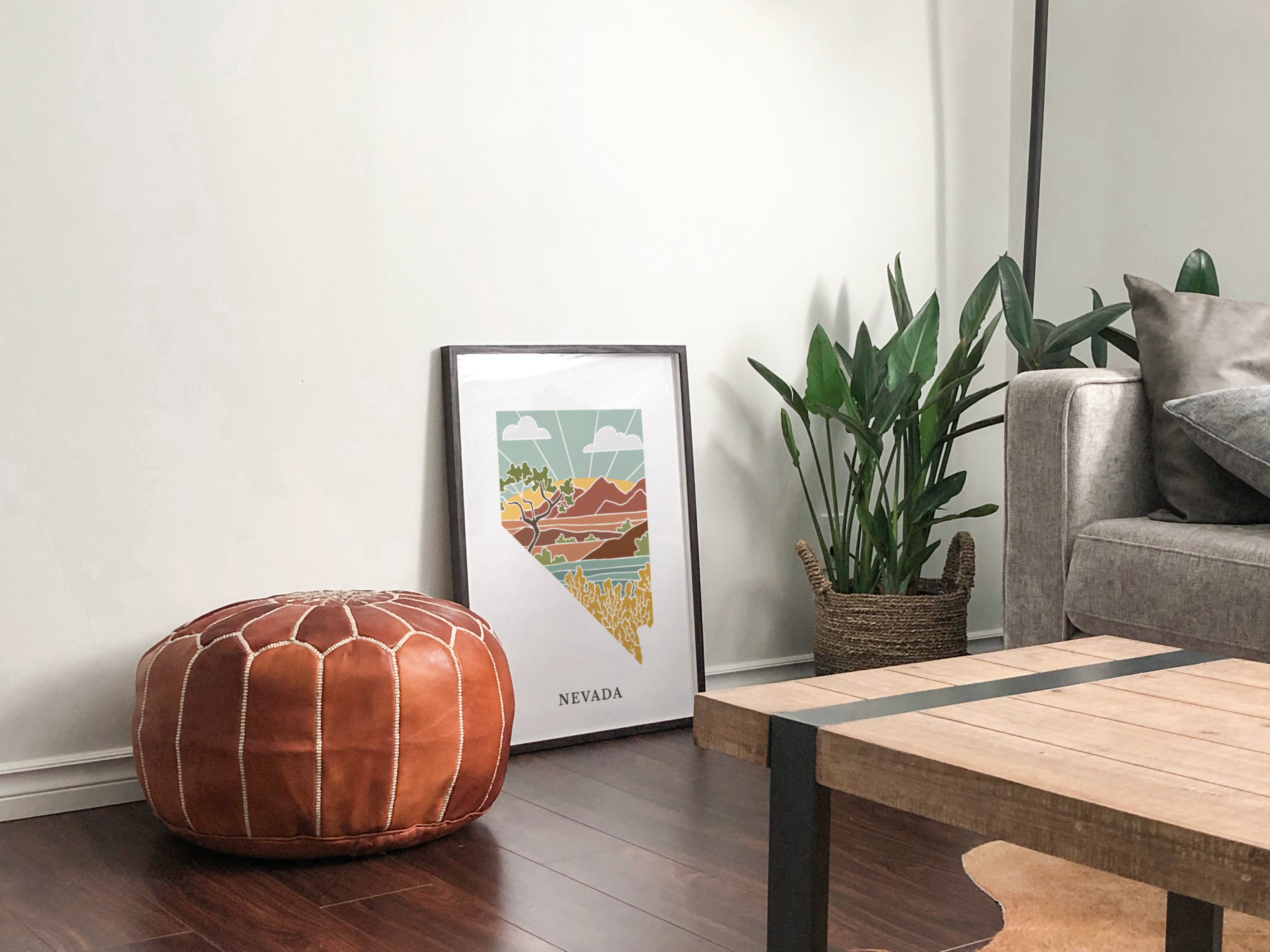 Nevada Physical Art Print | State Wall Art | 5x7, 8x10, 11x14, 16x20&quot; Archival Art Print | Nevada Illustrated Poster