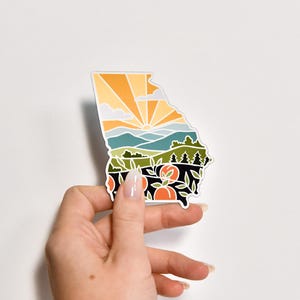 Georgia Car Magnet | Weatherproof State Magnet | Outdoorsy Magnet | Locker Magnet | Fridge Magnet | Weatherproof Magnet | 3&quot;