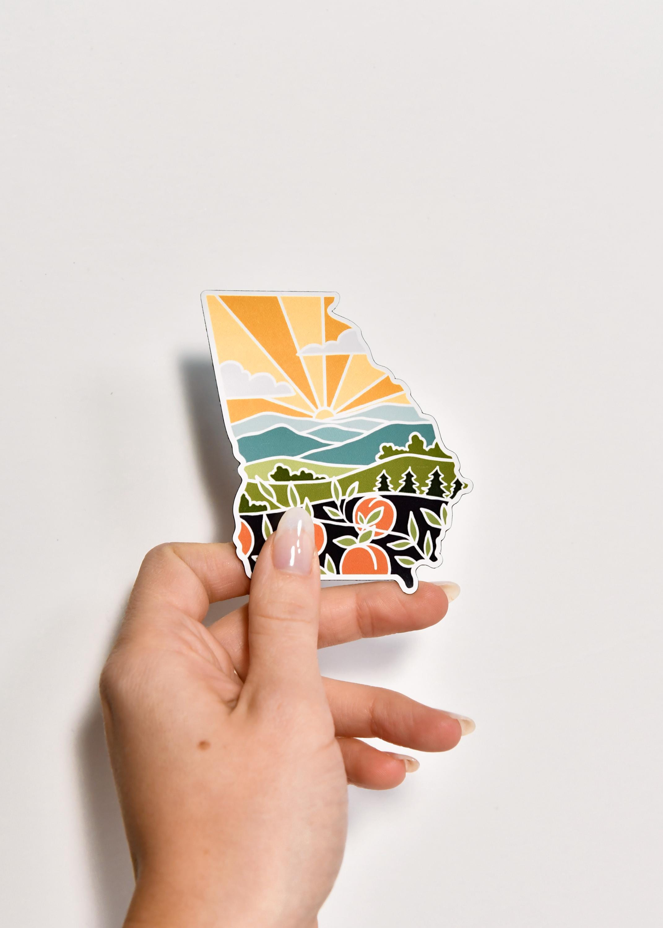 Georgia Car Magnet | Weatherproof State Magnet | Outdoorsy Magnet | Locker Magnet | Fridge Magnet | Weatherproof Magnet | 3&quot;
