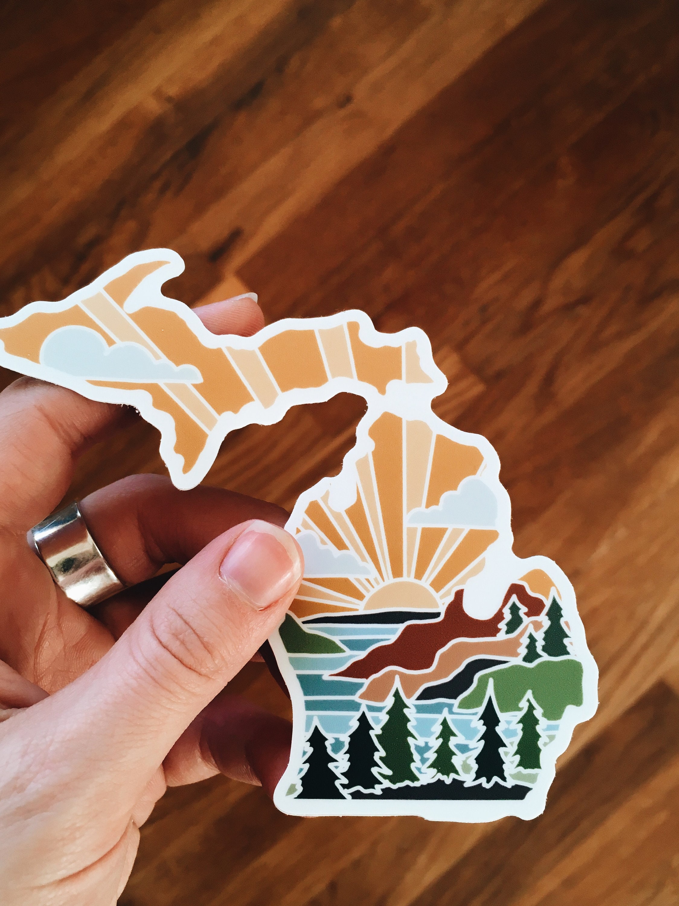 Michigan Durable Sticker | High Quality Bumper Sticker | United States Vinyl Decal | Weatherproof Sticker | Water Bottle Sticker | 4&quot;