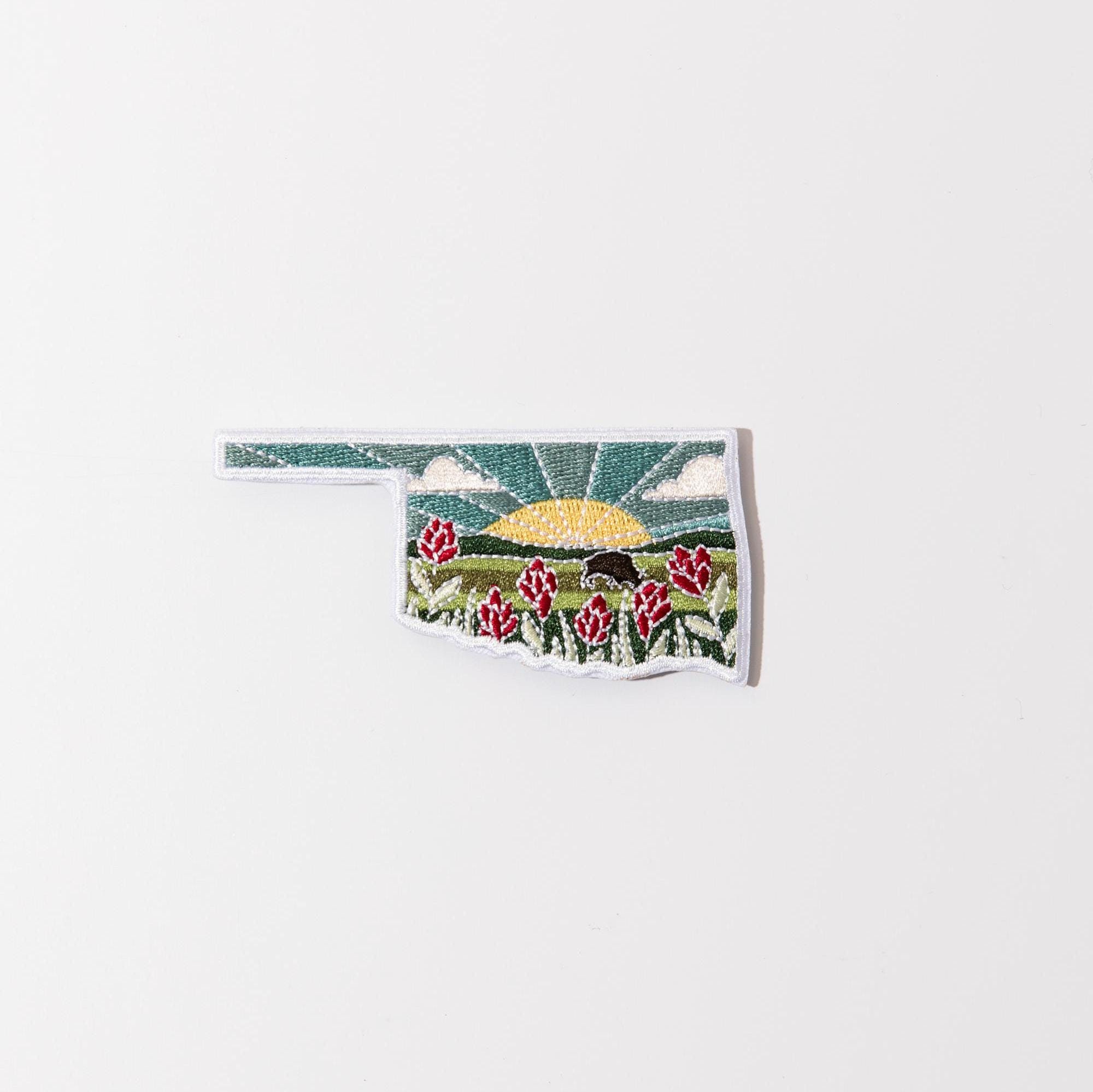 Oklahoma Iron-On Patch | 3.5&quot; Patch | Embroidered Sew-on or Iron-on Applique