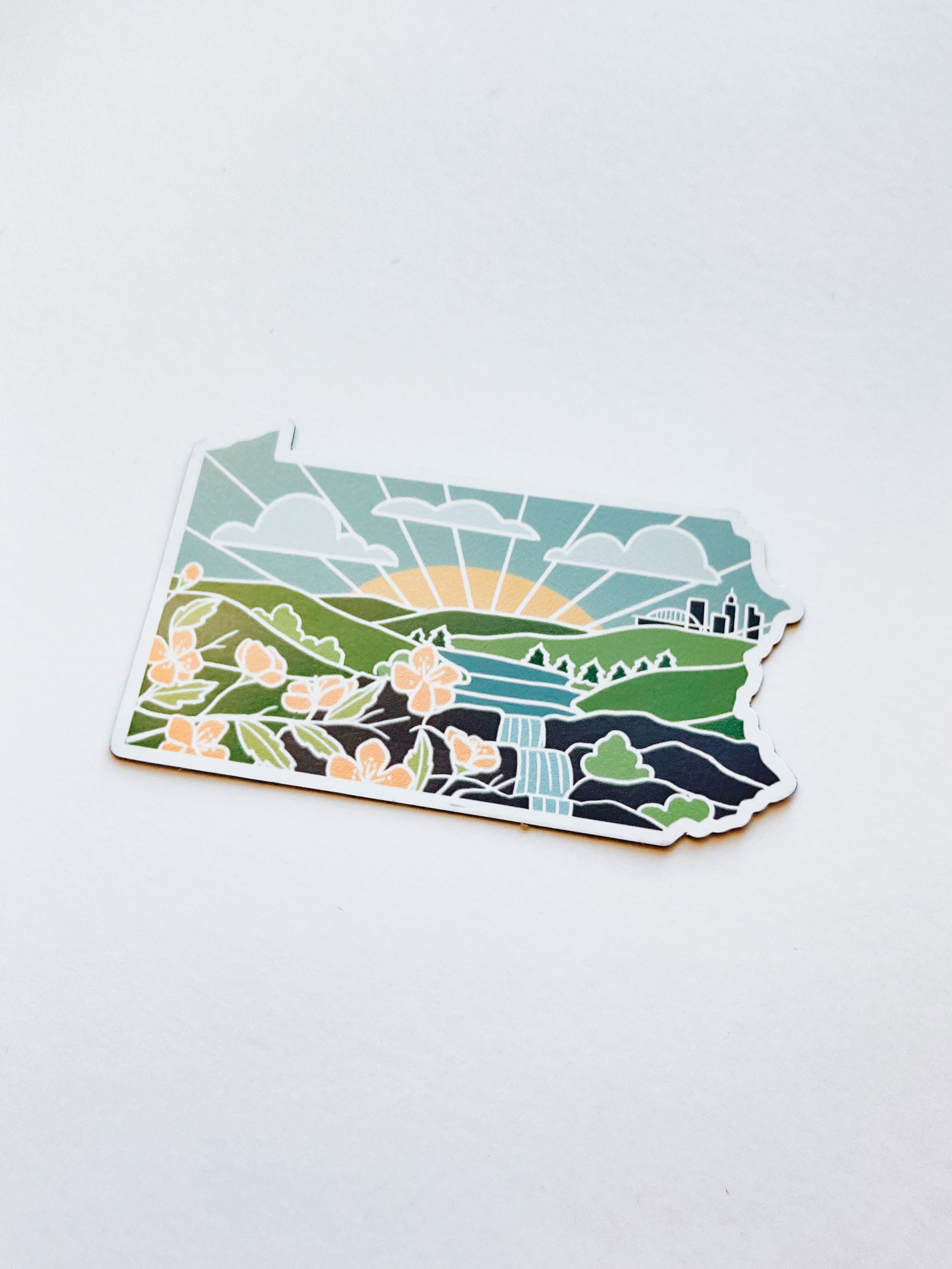 Pennsylvania Weatherproof Magnet | State Car Magnet | Outdoorsy Magnet | Locker Magnet | Fridge Magnet | Weatherproof Magnet | 3&quot;