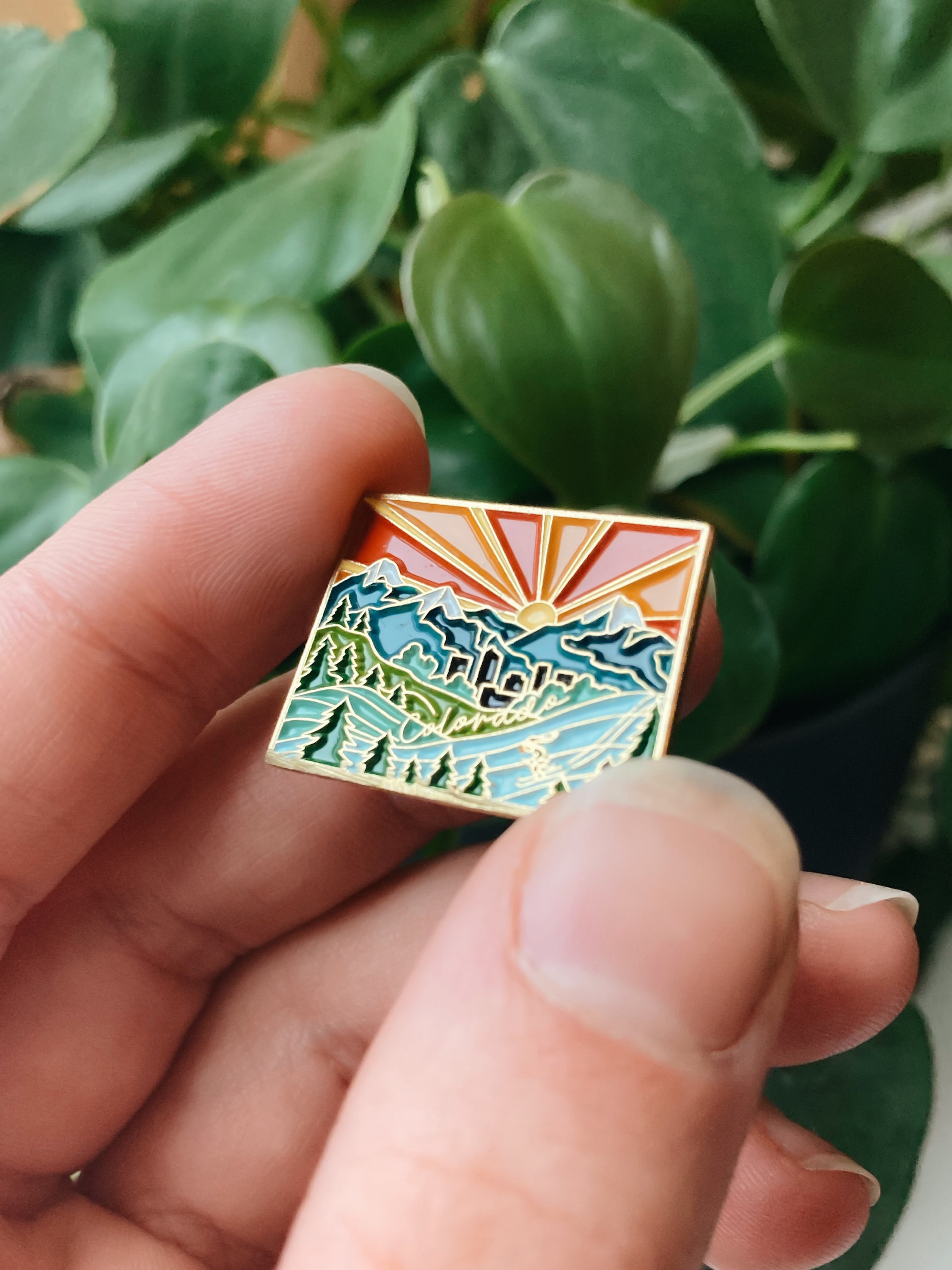 Colorado Enamel Pin | Gold Soft Enamel Pin | Illustrated United States Pin | Butterfly Clasp | 1.25&quot;