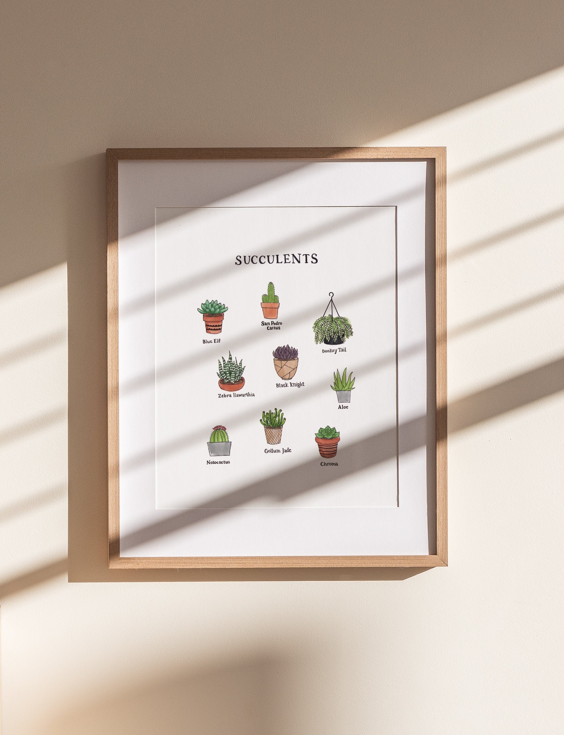 Succulent Print | Watercolor Illustration | Wall Art | 8x10&quot; 5x7&quot; Archival Art Print | Plant Lover Gift