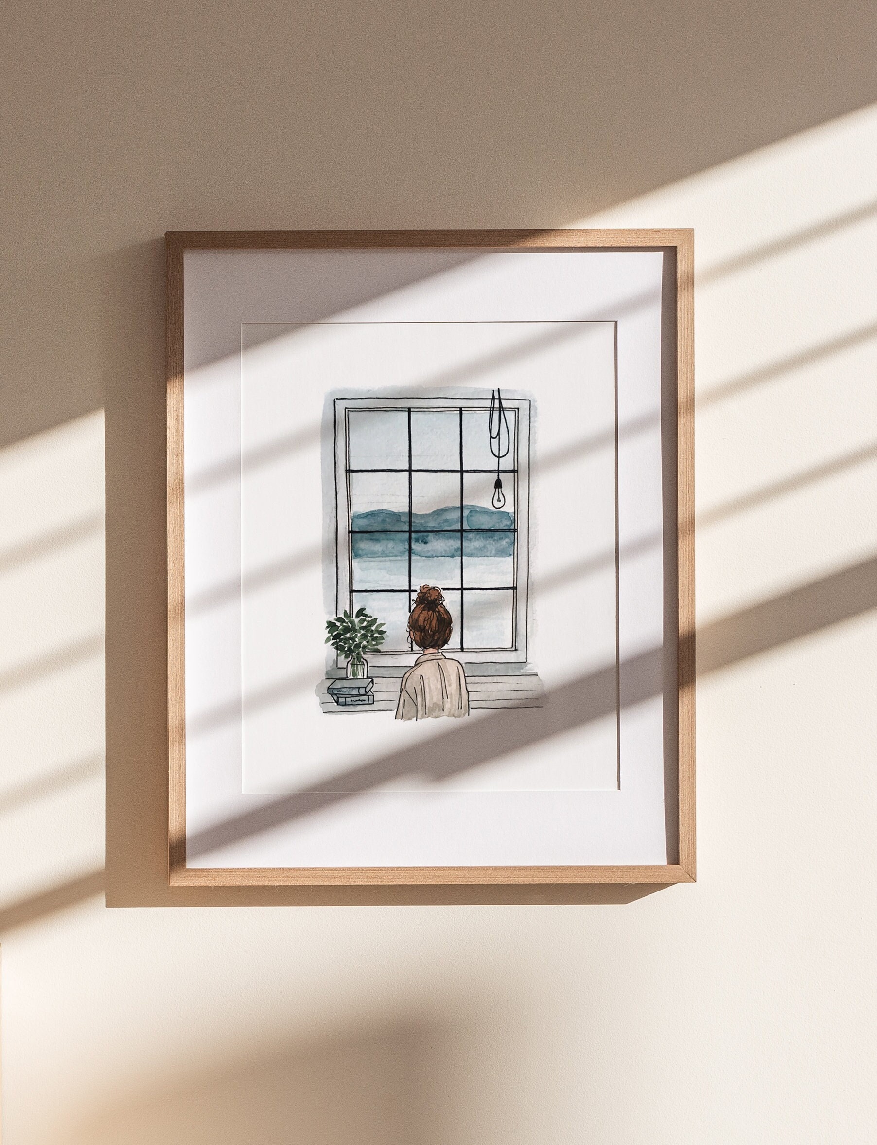 Moody Window Print | Watercolor Illustration | Wall Art | 8x10&quot; 5x7&quot; Archival Art Print