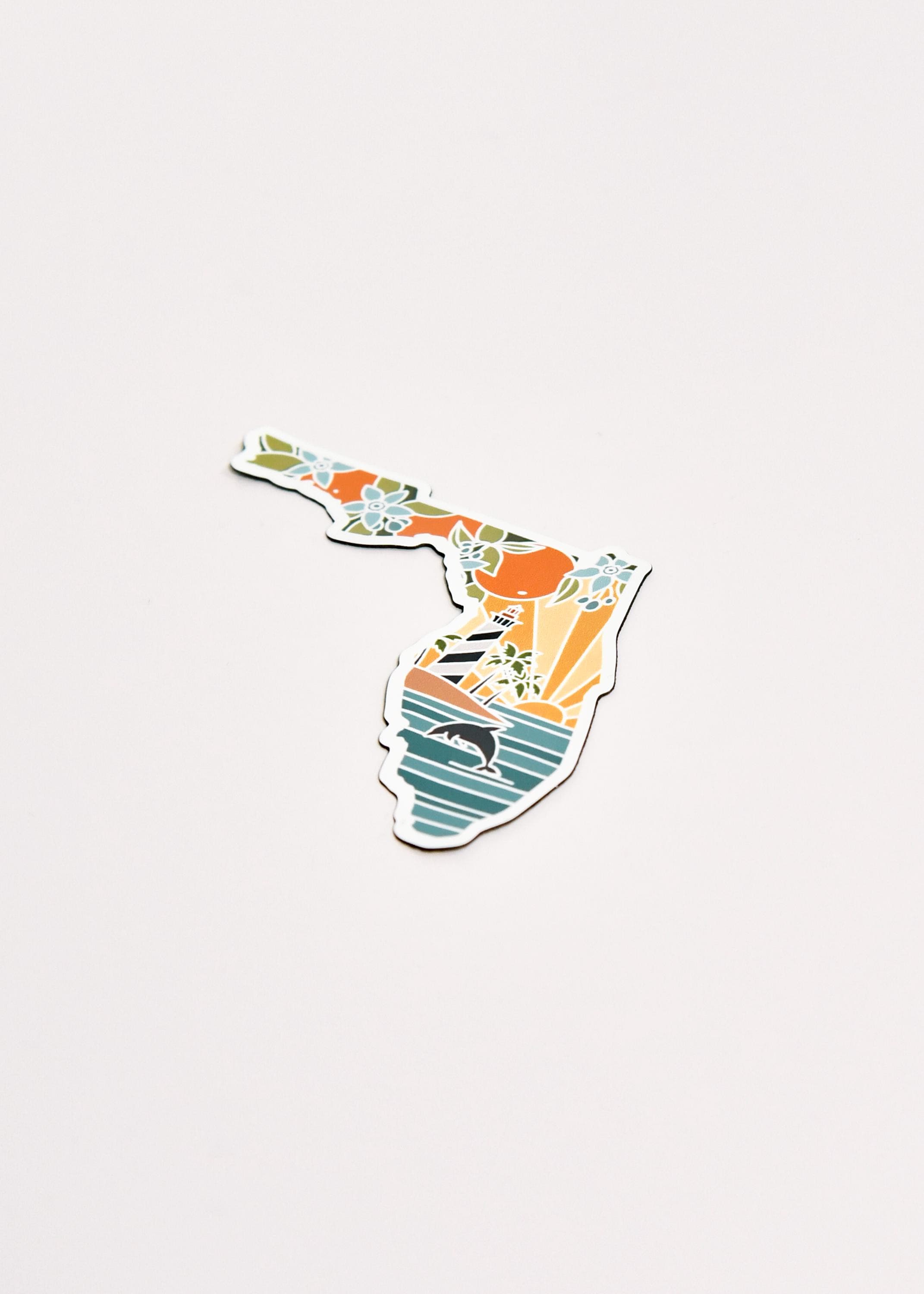 Florida Car Magnet | Weatherproof State Magnet | Outdoorsy Magnet | Locker Magnet | Fridge Magnet | Weatherproof Magnet | 3.5&quot;