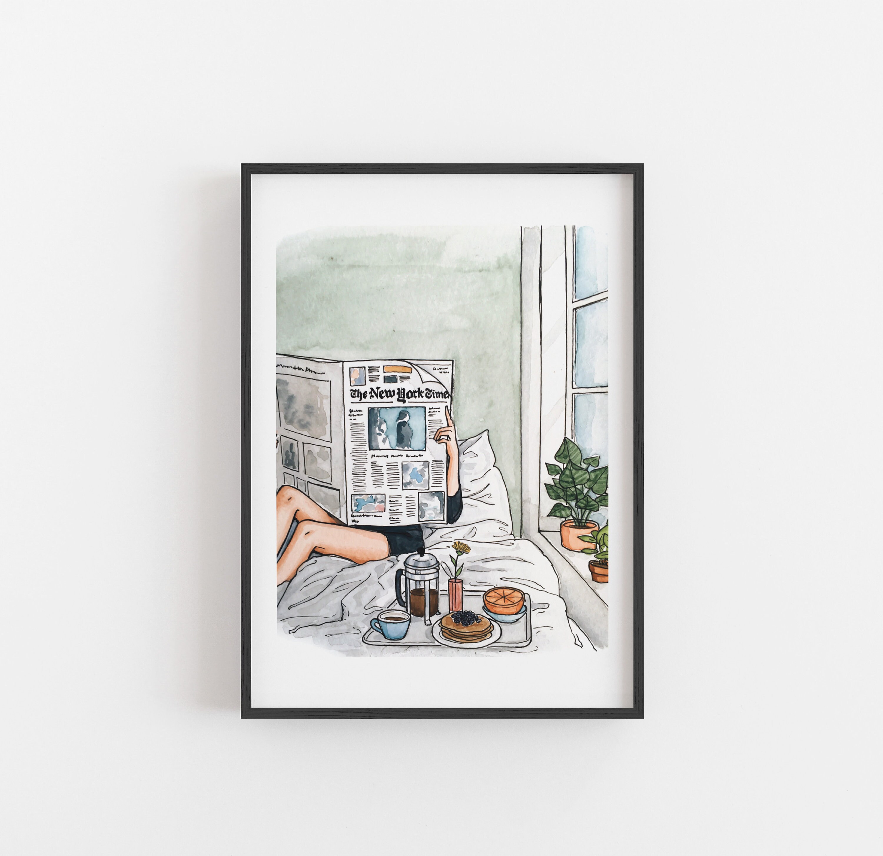 Quiet Morning Print | Watercolor Illustration | Wall Art | 8x10&quot; 5x7&quot; Archival Art Print