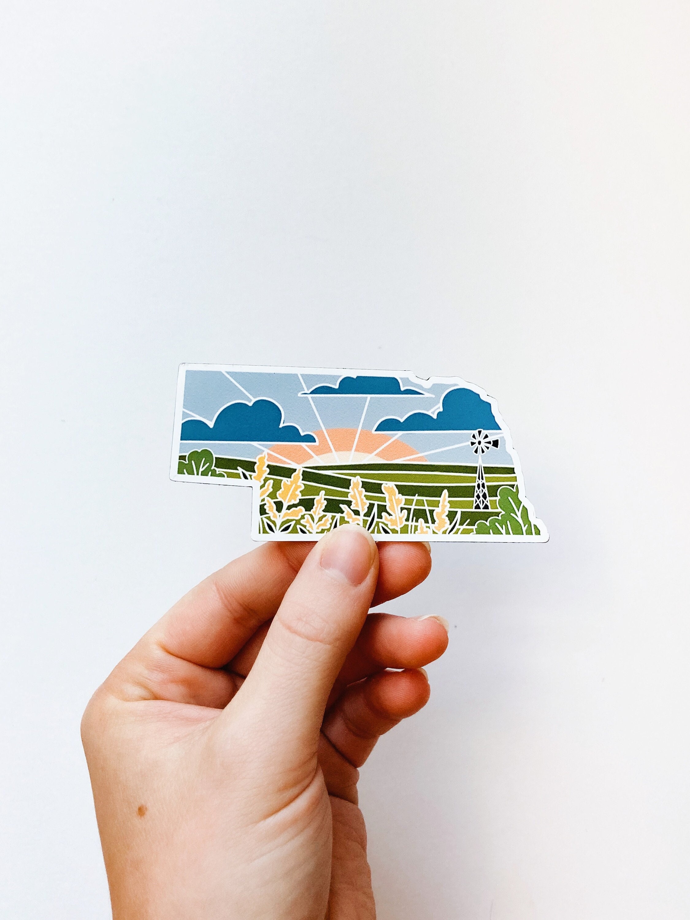 Nebraska Car Magnet | Weatherproof State Magnet | Outdoorsy Magnet | Locker Magnet | Fridge Magnet | Waterproof Magnet | 3.5&quot;