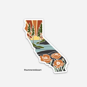 California Car Magnet Weatherproof State Magnet Outdoorsy Magnet California Gift United States Magnet Fridge Magnet image 5