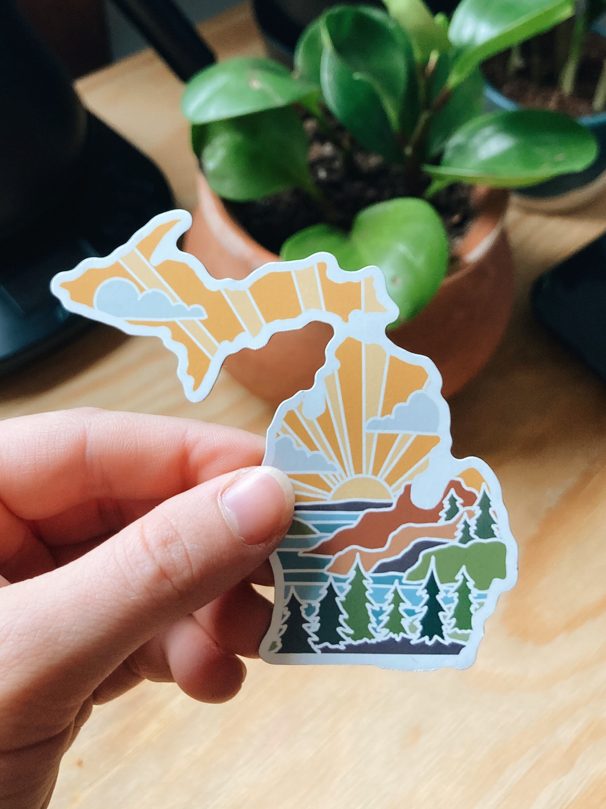 Michigan Car Magnet | Weatherproof State Magnet | Outdoorsy Magnet | Locker Magnet | Fridge Magnet | Waterproof Magnet | 3.75&quot;