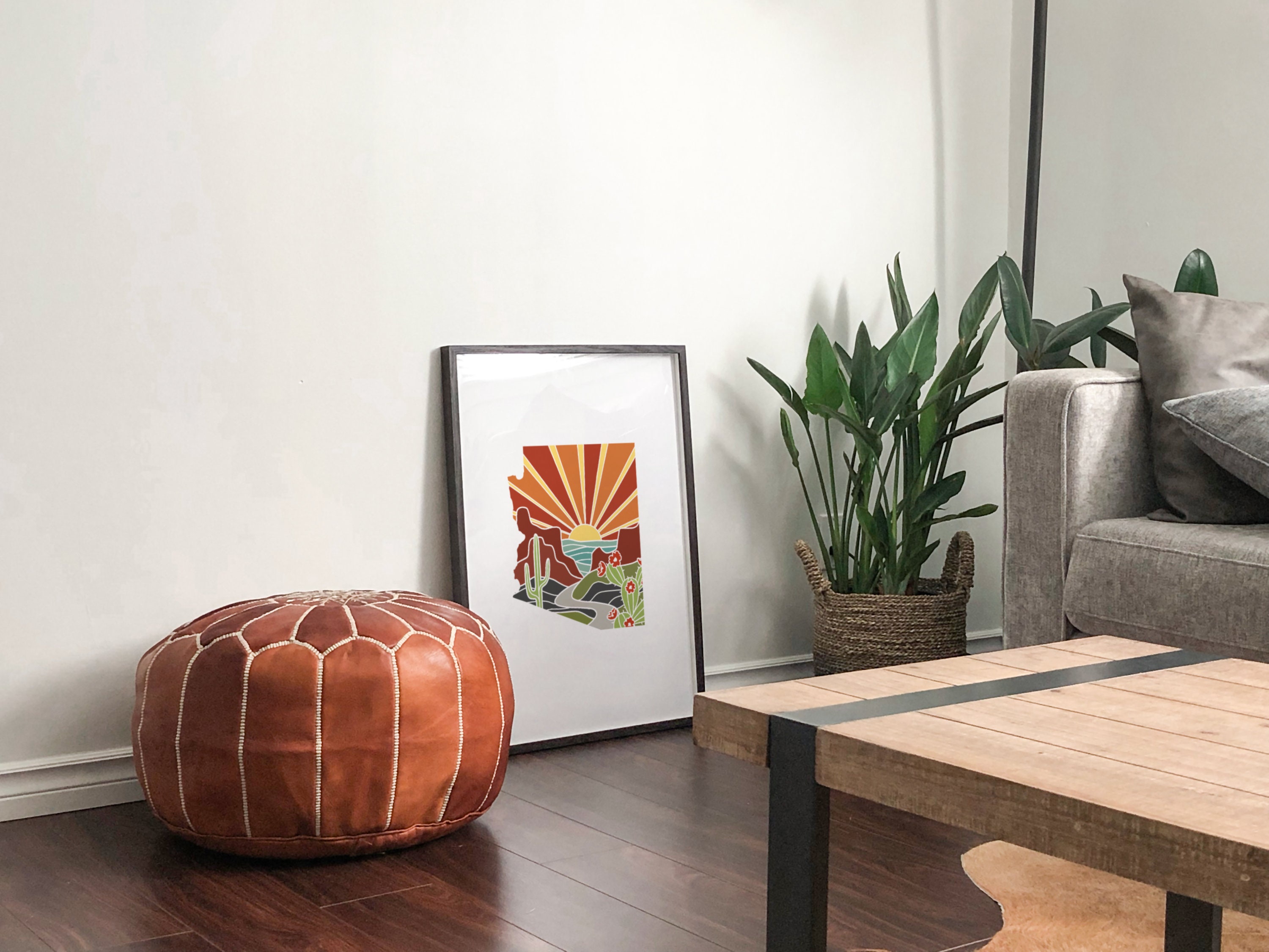 Arizona Art Print | State Wall Art | 5x7, 8x10, 11x14, 16x20 Archival Art Print | AZ Outline Poster | Arizona Illustration