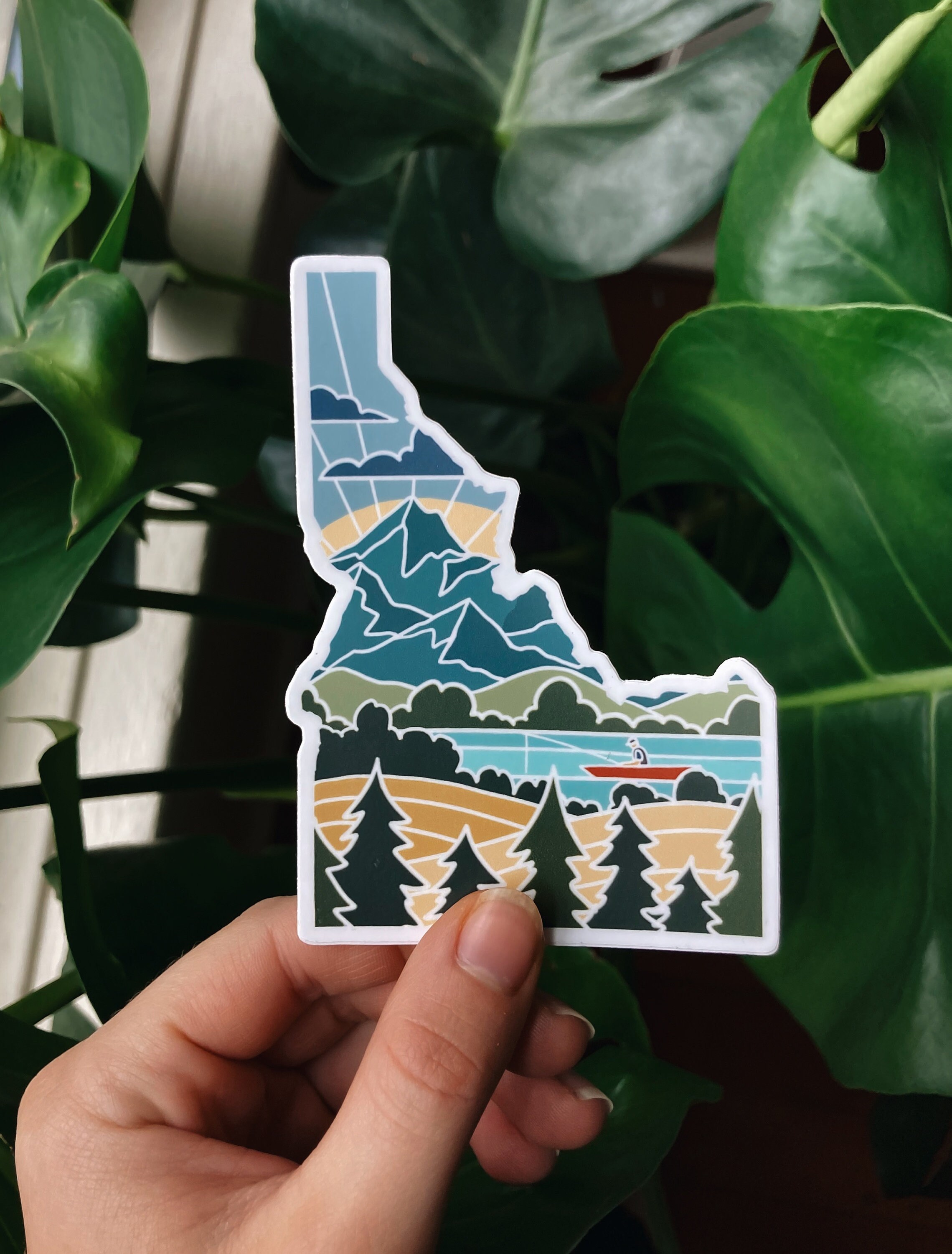 Idaho Mountain Durable Sticker | High Quality Bumper Sticker | United States Vinyl Decal | Weatherproof Sticker | Water Bottle Sticker | 4&quot;