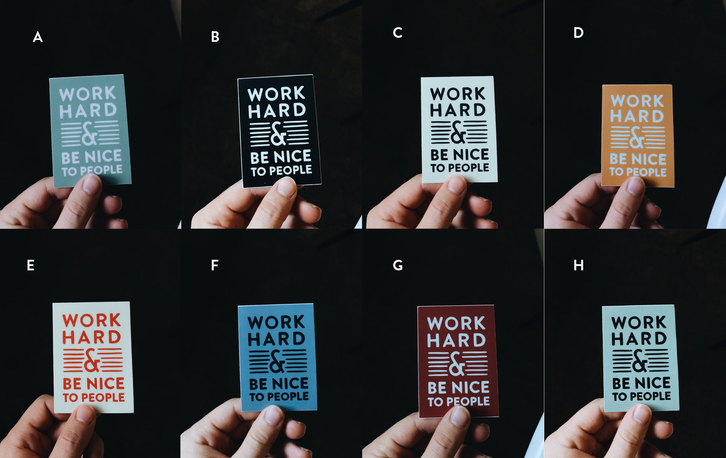 Work Hard & Be Nice To People Sticker | High Quality Bumper Sticker | Laptop Decal | Water Bottle Sticker | 3&quot;