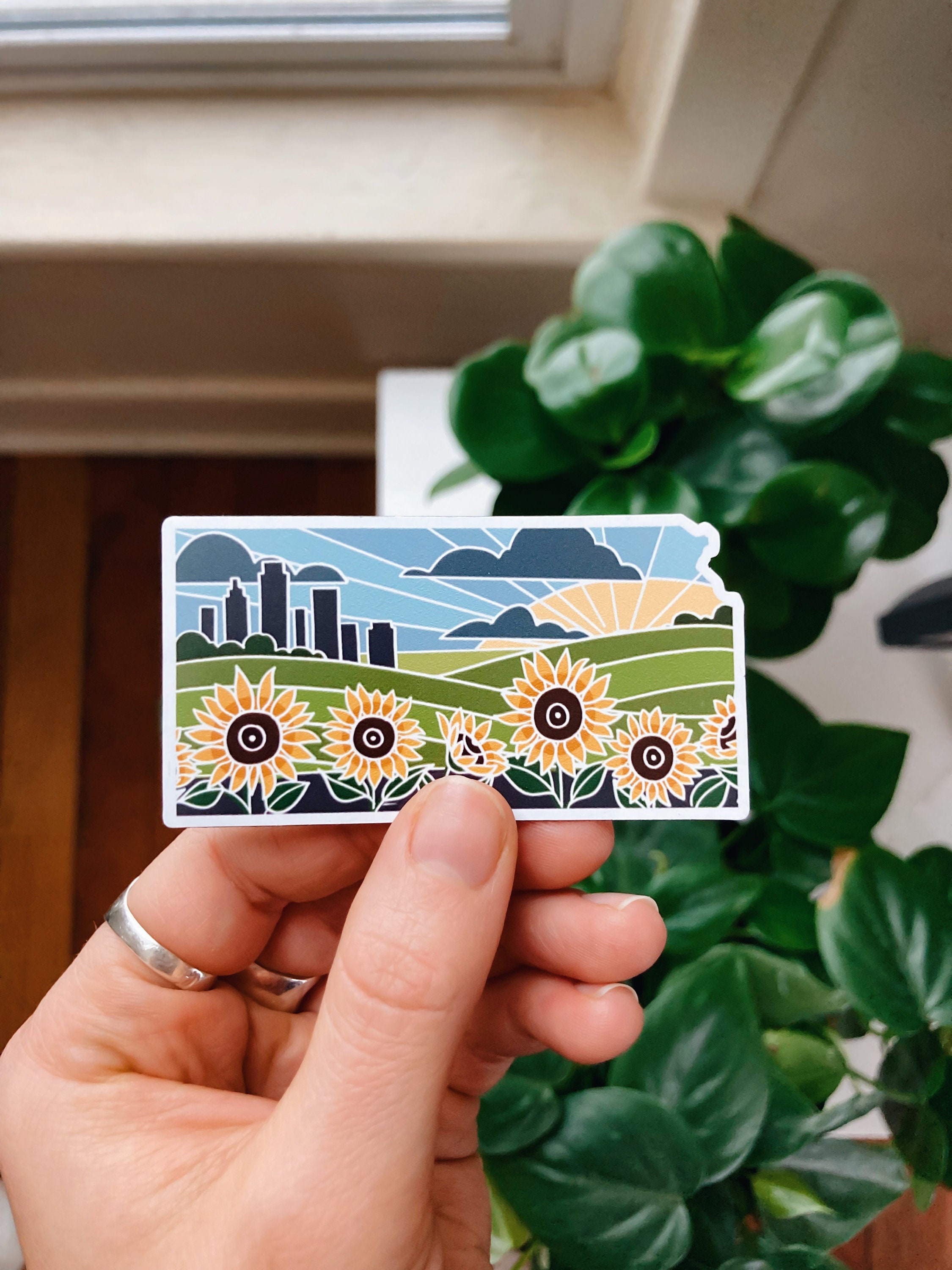 Kansas Car Magnet | Weatherproof State Magnet | Outdoorsy Magnet | Locker Magnet | Fridge Magnet | Weatherproof Magnet | 3&quot;