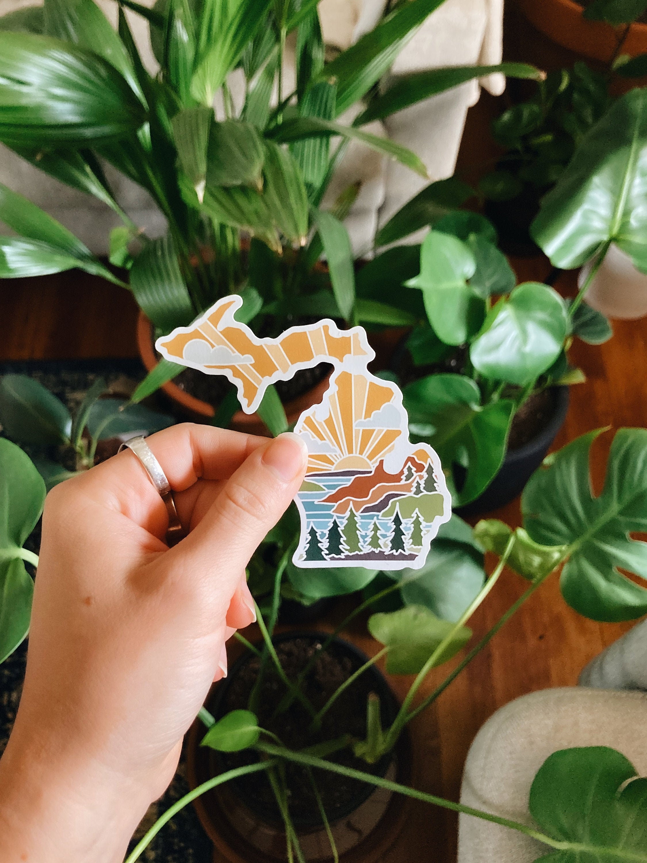Michigan Car Magnet | Weatherproof State Magnet | Outdoorsy Magnet | Locker Magnet | Fridge Magnet | Waterproof Magnet | 3.75&quot;