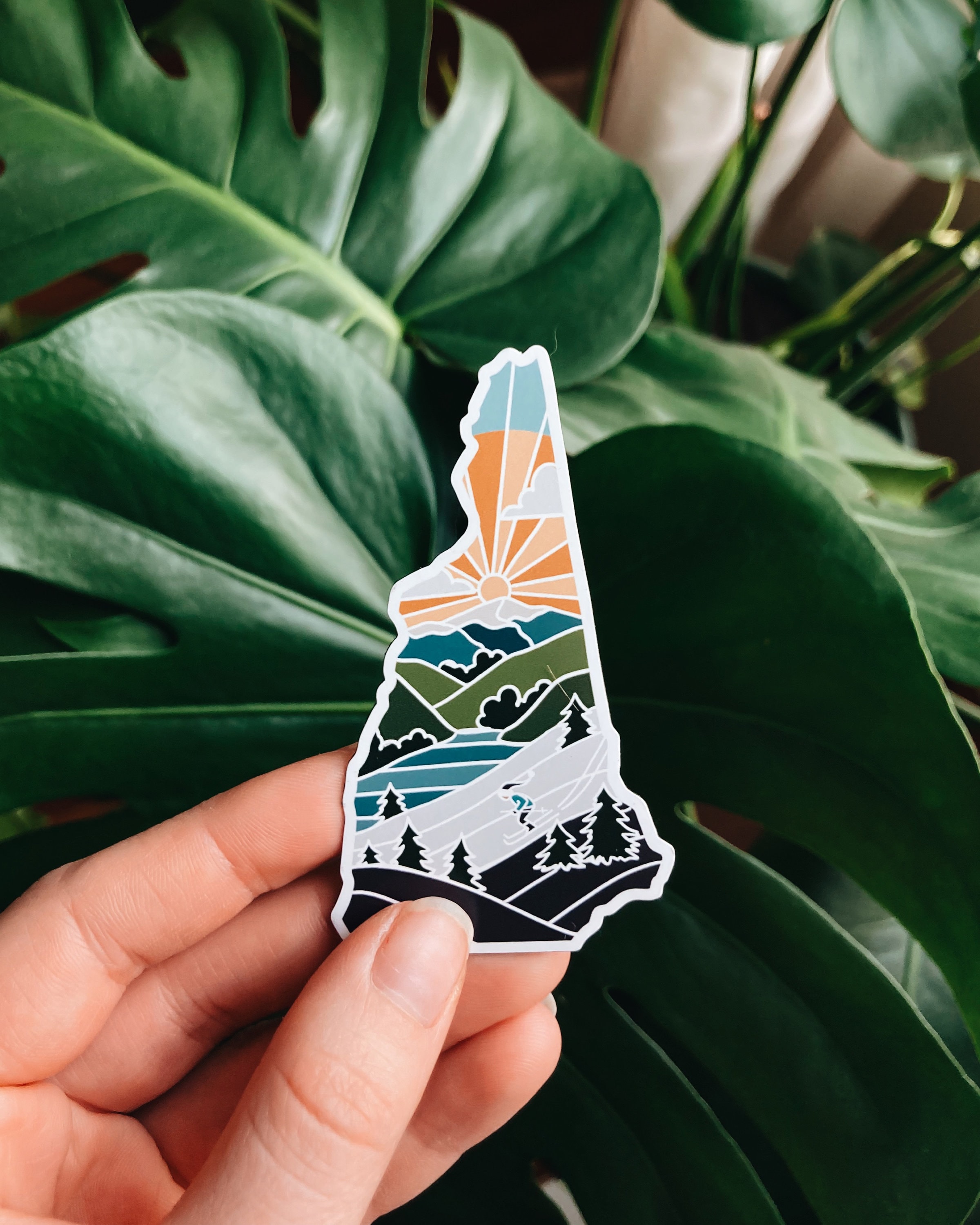 New Hampshire Car Magnet | Weatherproof State Magnet | Outdoorsy Magnet | Locker Magnet | Fridge Magnet | Waterproof Magnet | 3&quot;
