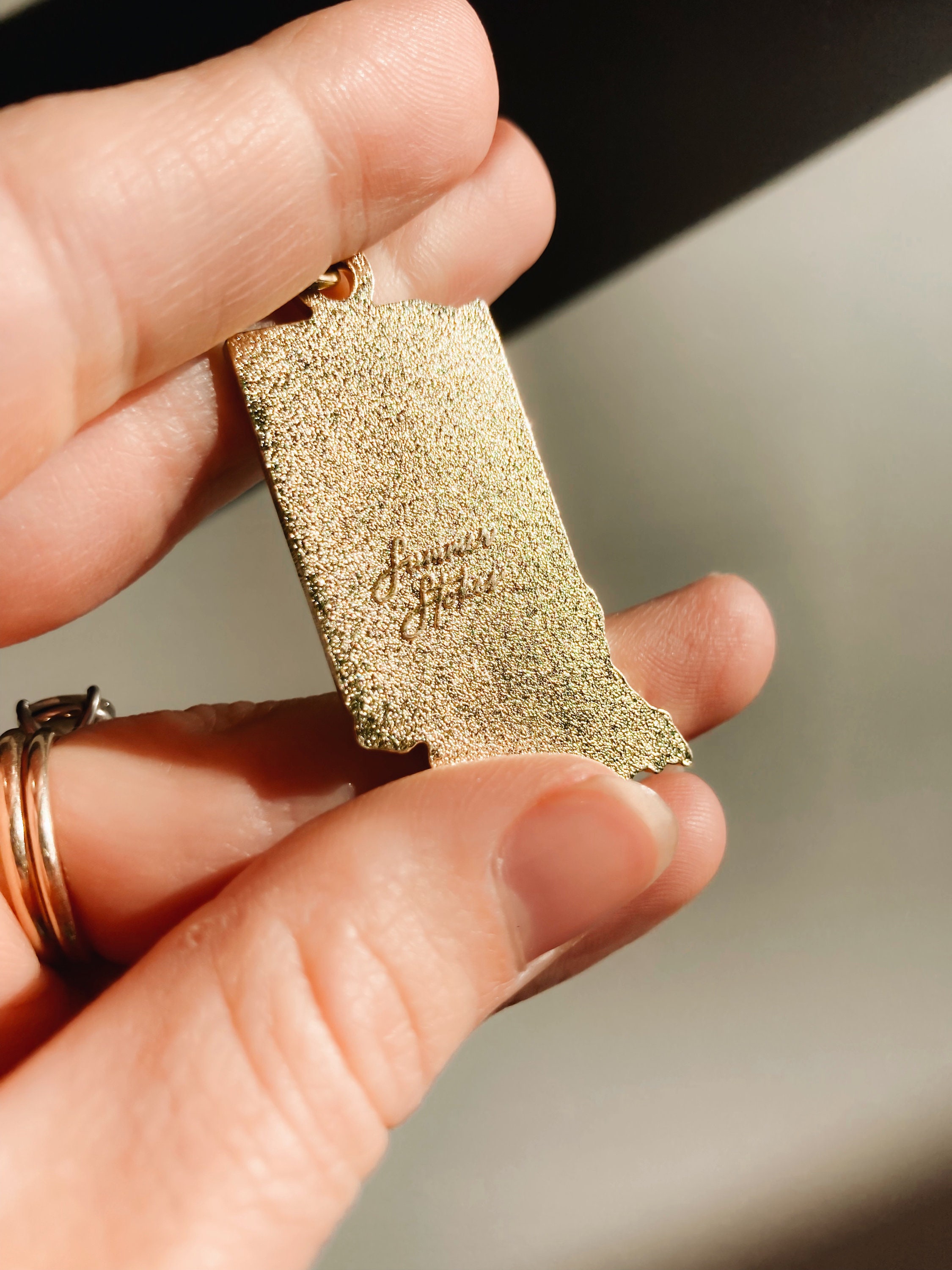 Indiana Soft Enamel Keychain | Indiana Outline Key Ring | Illustrated State Keychain 1.5&quot;